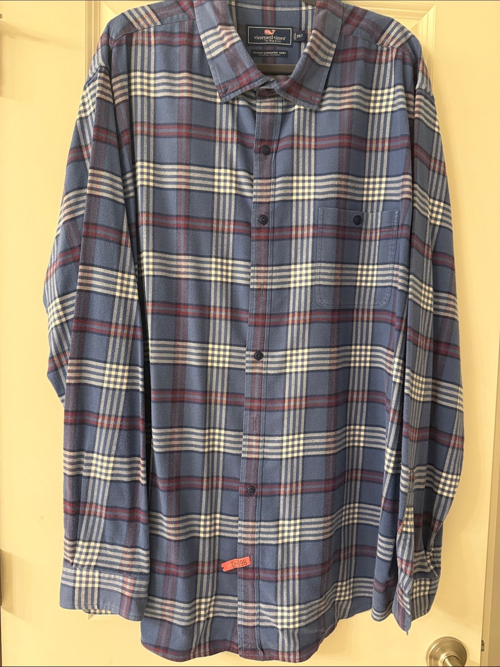 Vineyard Vines Men’s Blue Plaid Flannel Button-Down Shirt